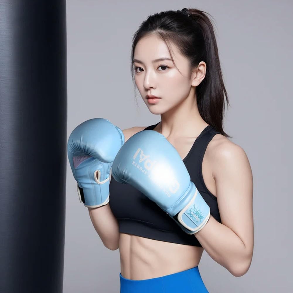 ZBDZSW Guanti da boxe da uomo e donna, guanti da sparring, in poliuretano, per muay thai, MMA, kickboxing, per adulti