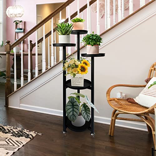 Plant Stand Indoor,Metal Outdoor Shelf Tall For Small Plants,39 Inches In Height,Tiered Plant Holder Table Pot Stand For Living Room Corner Balcony Window Patio,Black（5 Tiers） #TOP5