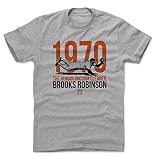 500 LEVEL Brooks Robinson Shirt (Cotton, XX-Large, Heather Gray) - Brooks Robinson Catch O