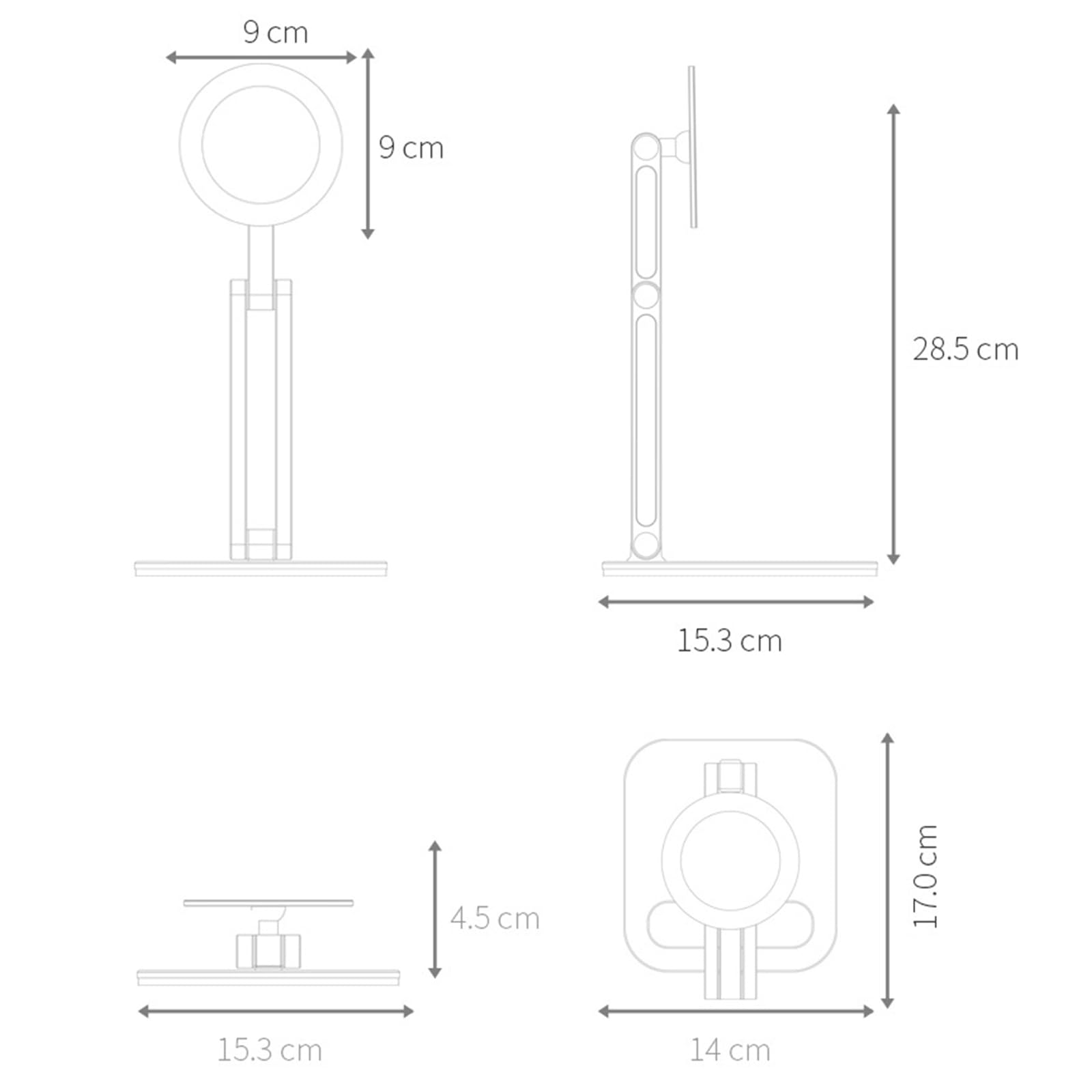 Soporte magnético plegable giratorio de 360 grados para tableta, soporte de escritorio expandible de aluminio, soporte portátil plegable para teléfono