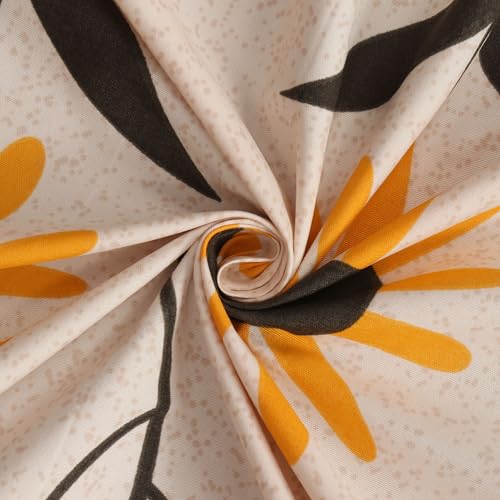 Image of NEW LEAF Cotton Fitted King Bedsheets with 2 Pillow Covers | Elastic Fitted | Wrinklefree | Ultrasoft |Winter Bedsheet 200 to 220 tc Floral | 78x72+8 Inches, Floral Sunflower | Skin