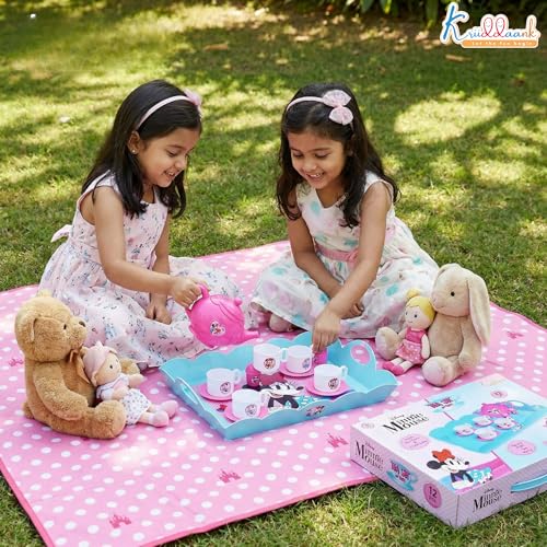Image of Minnie Tea Playset for Kids Aged 3+ | 12-Piece Pretend Play Tea Party Set with Electronic Kettle, Boiling Sounds & Lights |Safe & Non-Toxic Educational Kitchen Toy|Birthay Gift for Toddlers