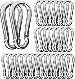 30 Pack M4 Mini Carabiner Clips, 1.57 Inch Spring-Loaded Snap Hooks for Outdoor Camping Backpack Keychain