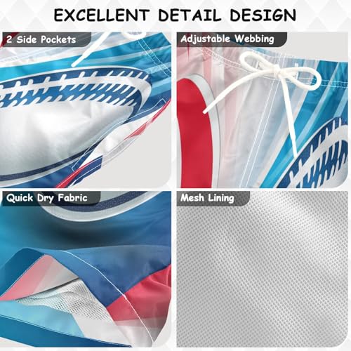 Boys Beach Board Shorts Rugby America Football Swim Trunk Teen Swimwear 8-16Y Multicolor3