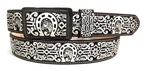 Men's Genuine Leather Authentic Charro Belt, Cinto Vaquero Cinturon Charro2