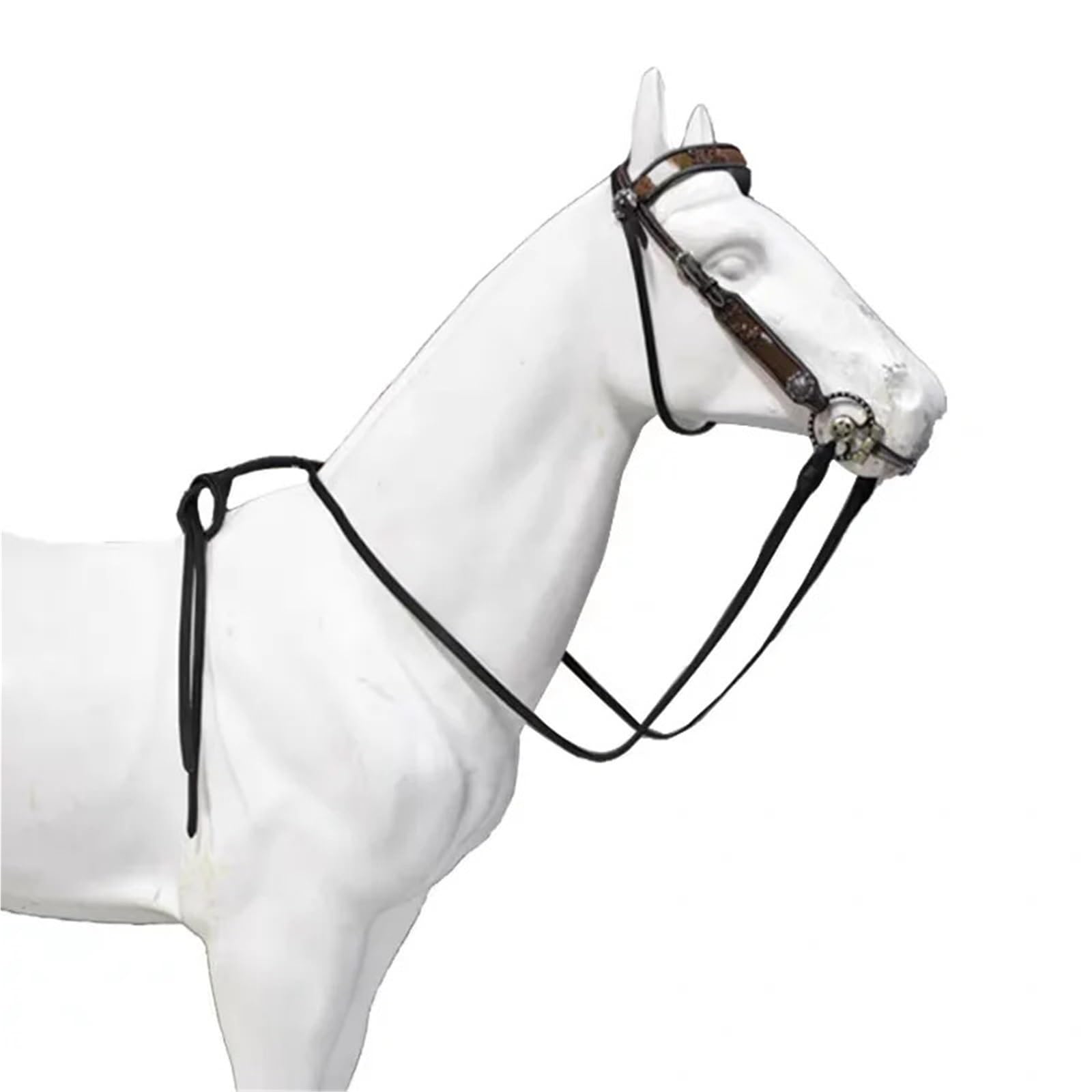 Briglia for cavalli western for equitazione, con incisione in pelle
