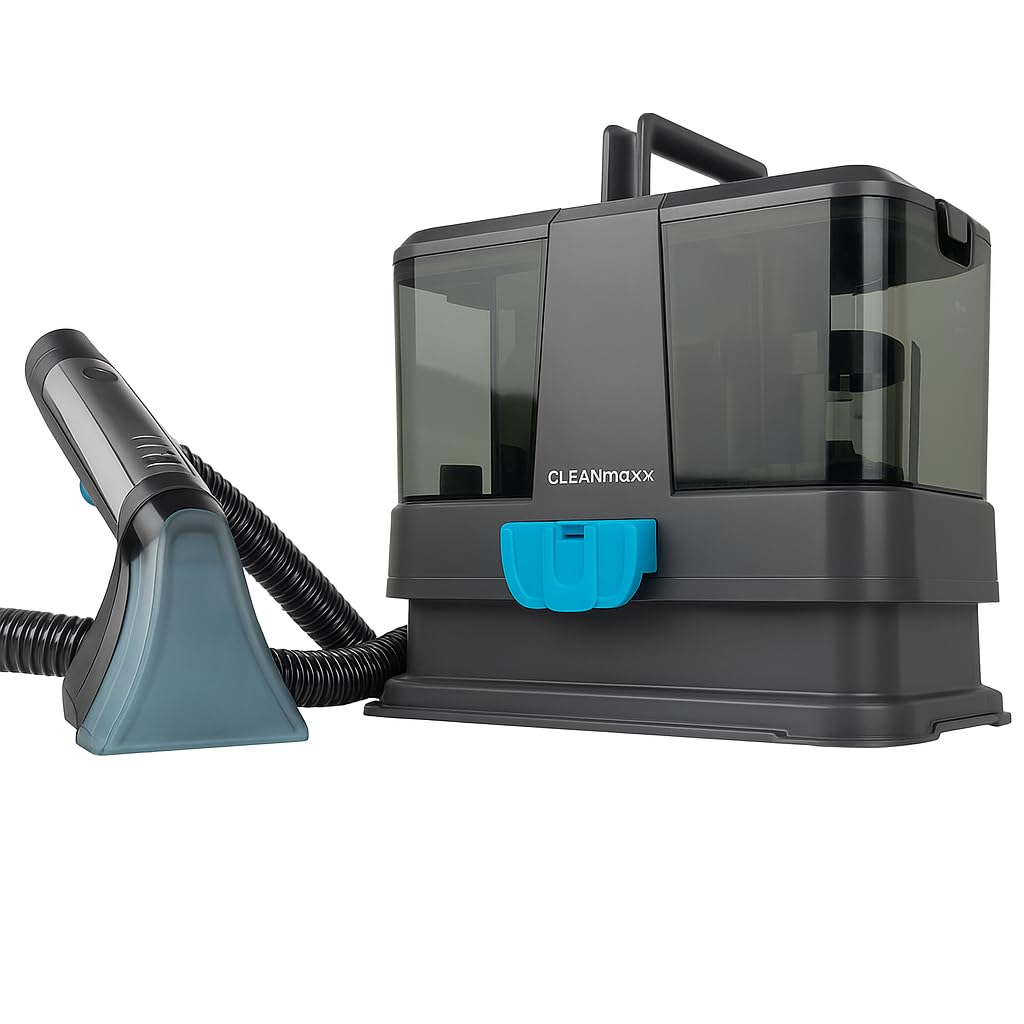 CLEANmaxx Detergente compatto per tappezzeria, 330 W, aspirapolvere compatto con 2 ugelli, per divano, auto, tappeti, tappeti, con shampoo per tappeti per una pulizia accurata