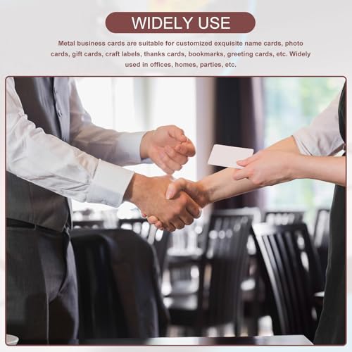 PATIKIL 100 Stück Blanko-Visitenkarten aus Aluminium, 86x54x0,21mm(Stärke) Hochwertige Metall Visitenkarten für Laserdruck, Hochwertige Haptik, Hohe Härte, Schmutzabweisend, Dunkelblau