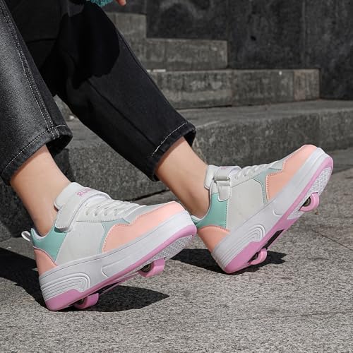 HSQ Fashion Sneaker Roller Skate Shoes for Boys Girls Kids Detachable Wheeled 2 in 1 Skating Shoes with Wheels4