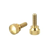 Vista 14 de uxcell 2 tornillos moleteados para el pulgar, pernos de hombro de latón M5x8mm, perillas de agarre escalonadas para PC, electrónicos, mecánicos