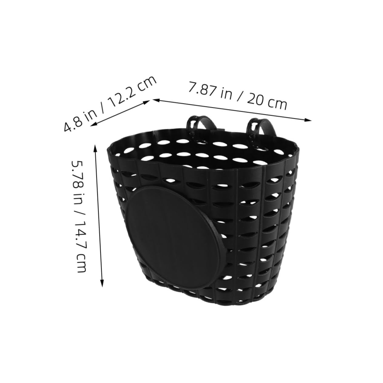 GRIRIW 1Set Bike Basket Detachable Storage Container for Bicycles Easy Strap Installation Durable Plastic Design Black for Outdoor Cycling and Storage of Items