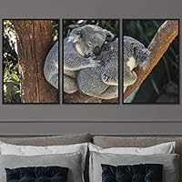 3 Piece Framed Canvas Wall Art Cuddle Up Rustic Urban Canvas Prints Home Artwork Decoration for Living Room,Bedroom - 16