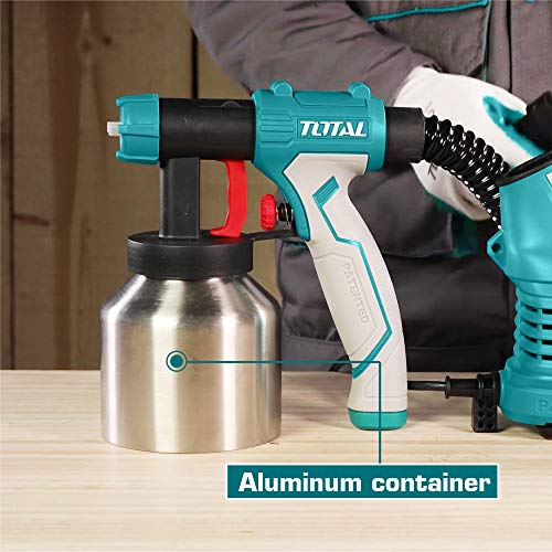 Image of TOTAL HVLP Floor Based 500W Iron Electric Spray Gun with 800ml Aluminium Can (Multicolour) (550W-Aluminum Can)