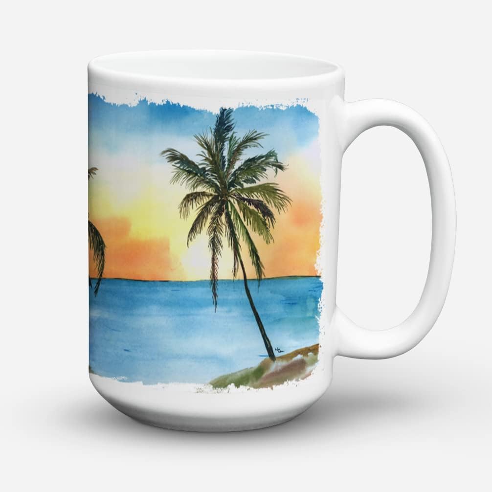 Caroline's Treasures 8551CM15 Palm Tree Dishwasher Safe Microwavable Ceramic Coffee Mug 15 ounce, 15 ounce, multicolor