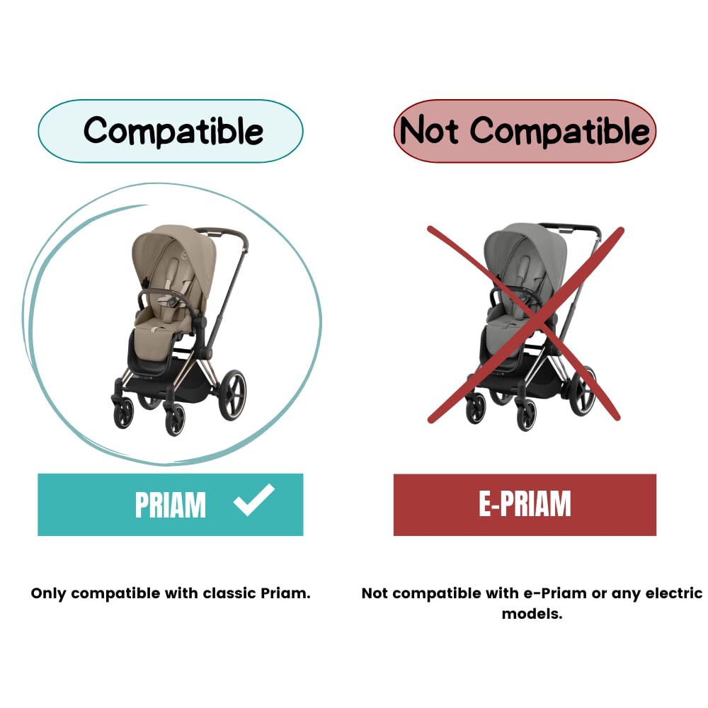 PROTEC TIF Lenkerbezüge aus Kunstleder Kompatibel mit Cybex Priam Dunkelbraun