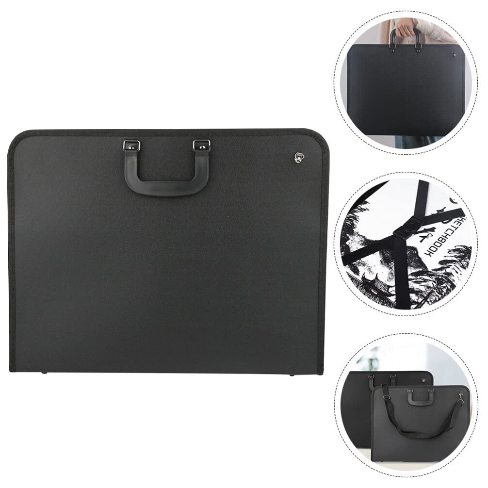 Hemobllo Borsa per Portfolio Artistico Custodia per Trasporto Disegni Borsa Portatile per Artisti con Manico Materiale di Buona Qualità Robusta e Pratica