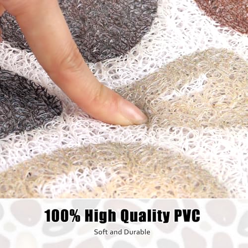 Image of Square Shower Mat Non Slip: 31x31 Inch Large Shower mats for Inside Shower with Drain Hole in Middle, Super Soft PVC Loofah Massage Shower Floor Mat, Anti Slip Shower Stall Mat, Quick Drying