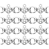 SUPVOX 80 Piezas Dijes de Joyería DIY en Aleación Color Plata Antigua, Amuletos de Luna y Pentagrama para Collares, Pulseras y Manualidades Artísticas