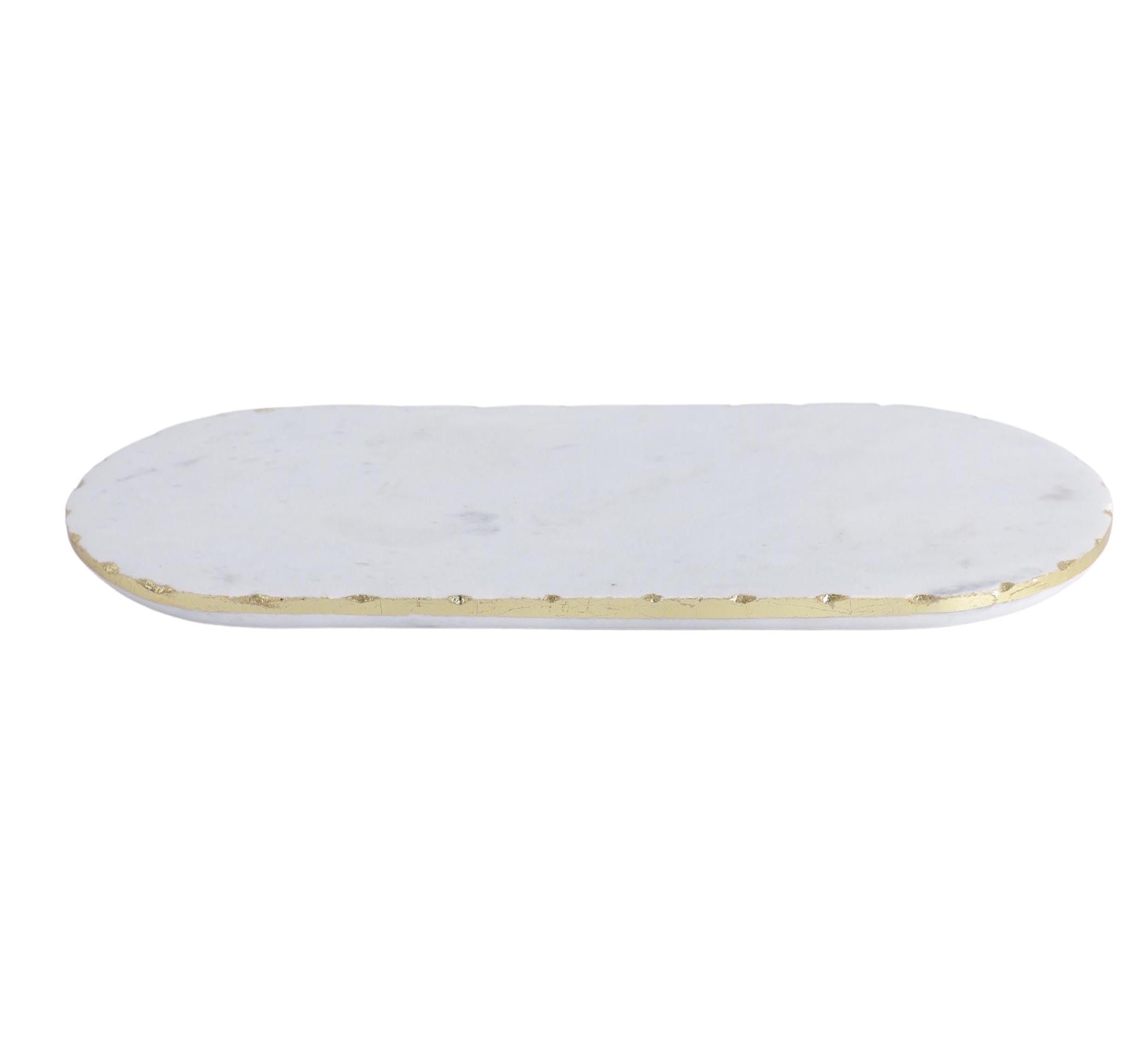 NikkisPride Handmade Sustainable Marble Oval White Cheese Platter charcuterie Board Marble Tray 4