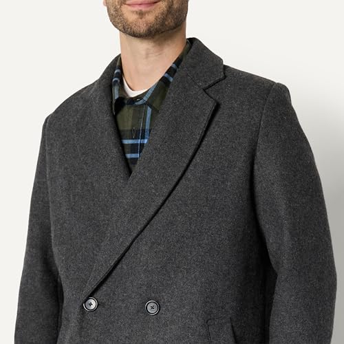 Amazon Essentials Herren Relaxed-Fit Zweireihiger Langer Mantel Aus Wollmischung – Bild 4