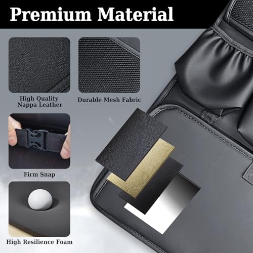 Image of Coverado Backseat Car Organizer, Nappa Leather Car Seat Organizer with Touch Screen Tablet Holder, Foldable Food Tray, Kick Mats Protector, Multi Car Storage Accessories, Garbage Bag Holder-1 Pack