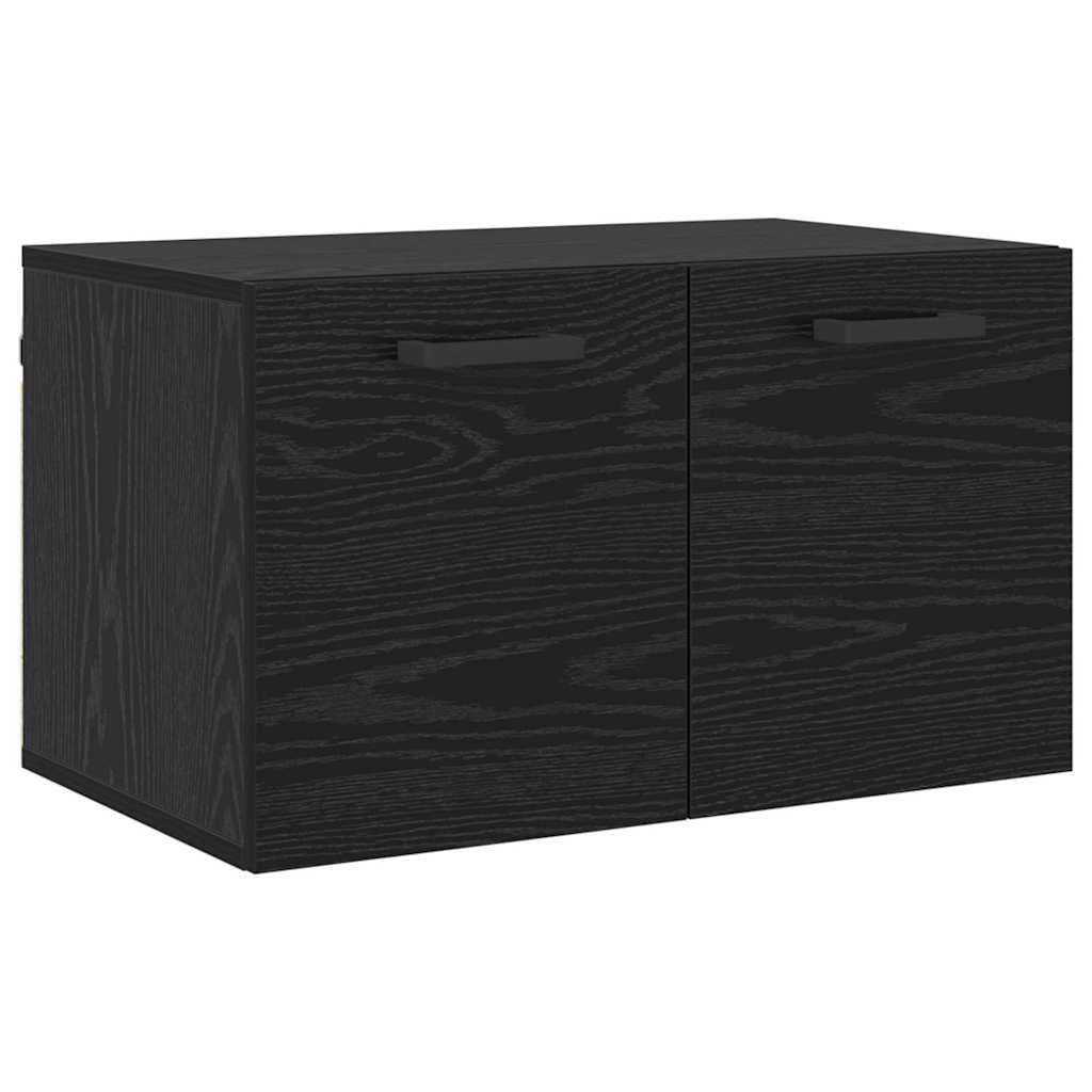 Armadio da parete nero effetto rovere, 60 x 36,5 x 35 cm