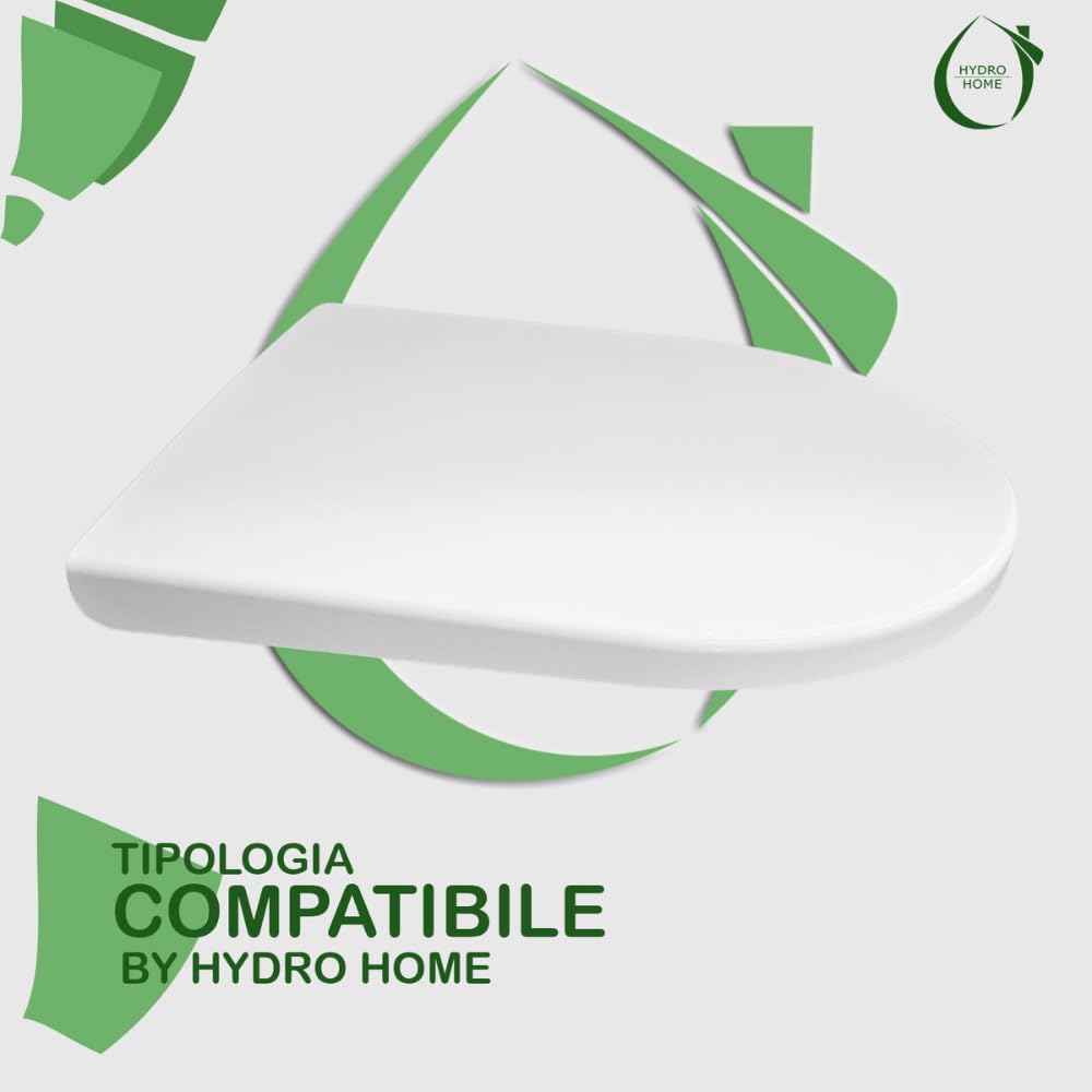 Copriwater Sedile Wc compatibile con LINK FLAMINIA, In Plastica Termoindurente Avvolgente,Colore Bianco MADE IN ITALY CHIUSURA AMMORTIZZATA E SGANCIO RAPIDO