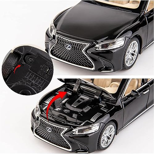 Image of 1 /32 Compatible for Lexus Ls500h Model Car, Zinc Alloy Pull Back Toy car with Sound and Light for Kids Boy Girl Gift-Black