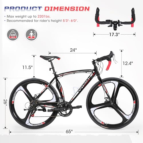 Outroad Hybrid Bikes, 26 inch 14/21 Speed 700C Wheel Road