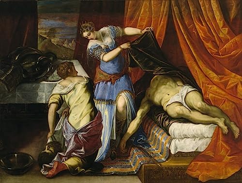 Tableau graffiti Judith et Holopherne Tintoretto déco murale moderne
