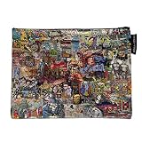 ODDS N TOTES Jumbo Zipper Pouch | Made from Recycled Plastic, Large Zipper Pouch for Art School Offi