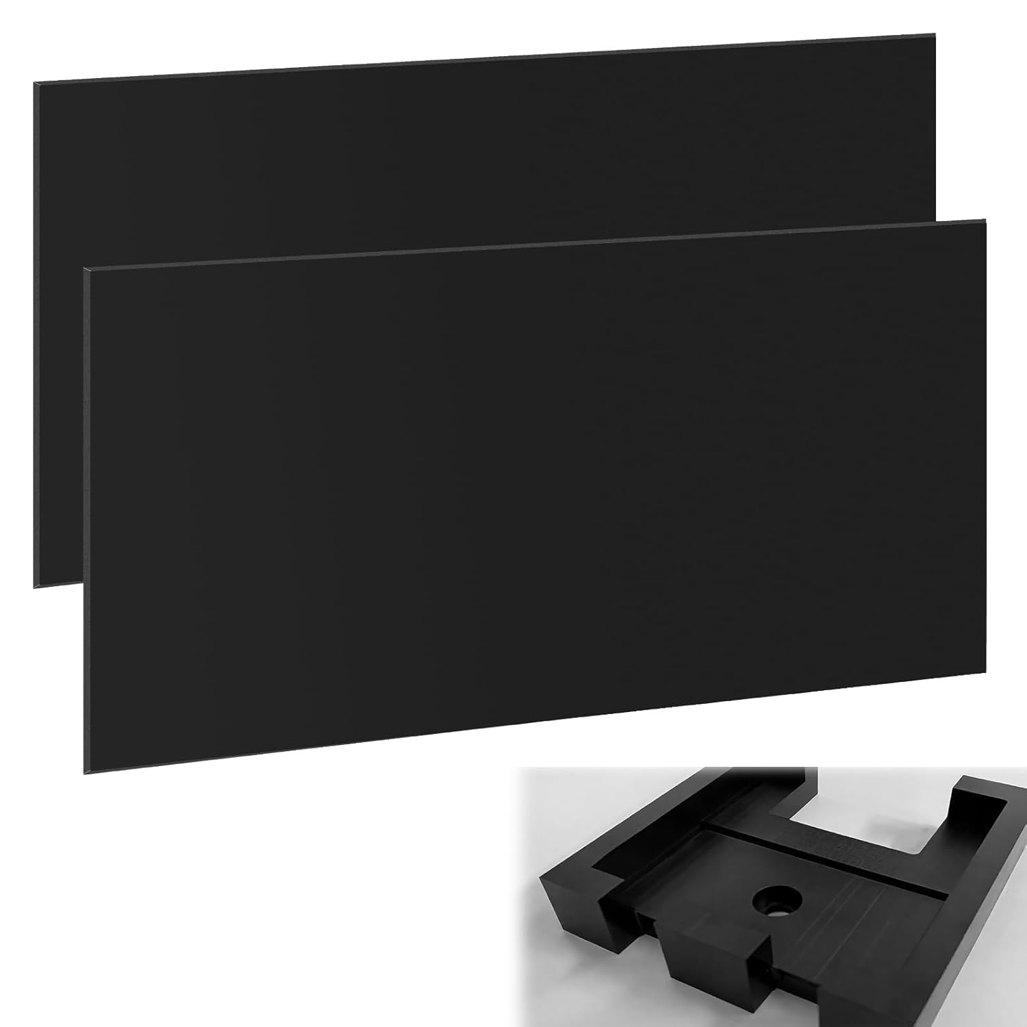 Maeklon 2-Pack 24x48x1/4" Black HDPE Sheets - Durable High Density Polyethylene Boards for DIY, Crafts, Marine & Industrial Projects