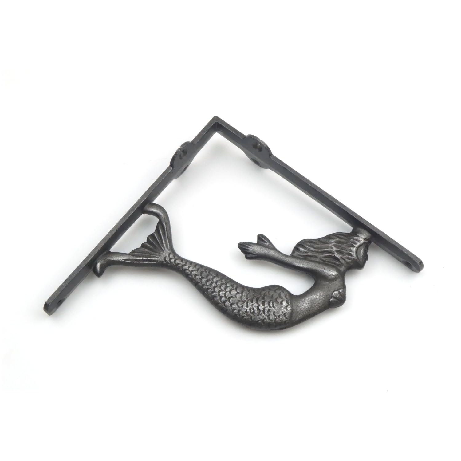 Cast Iron Mermaid Design Shelf Brackets 175mm x 175mm - Pair of Brackets