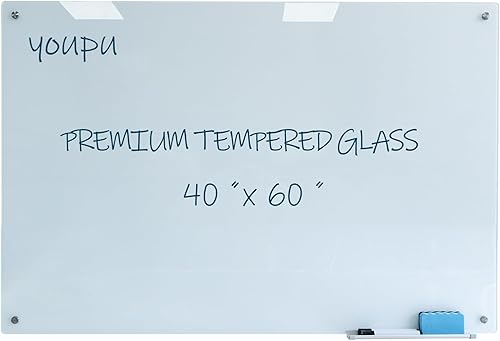 Miniatura 12 de Pizarra blanca magnética de vidrio de 72 x 36 pulgadas, tableros de borrado en seco templado de alta calidad, montados en la pared, sin marco,