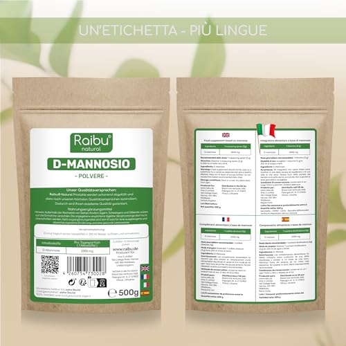 D-Mannosio puro in Polvere 500g – Raibu D Mannosio Polvere Confezionato e Testato in Europa I Naturale e Vegan I Cucchiaio Dosatore Incluso - 3