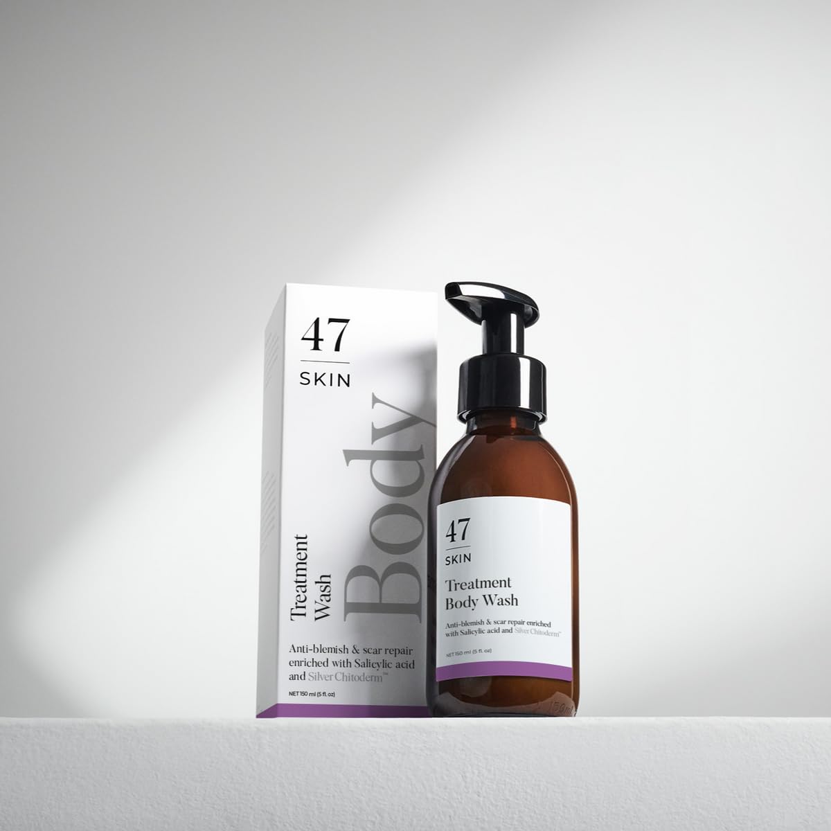 47 Skin Anti-blemish & scar repair Treatment Body Wash enriched with Silver Chitoderm for All Skin Types Clear Skin Cleanser, 300ml