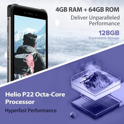 Ulefone 2023 Rugged Smartphone, Armor X10 Pro, 4GB RAM 64GB ROM, Three Card Slots, 4G Dual SIM Mobile Phones Unlocked, 20MP Waterproof Camera, 5.45 inch Screen, NFC, 5180mAh Battery, Android 11, Grey