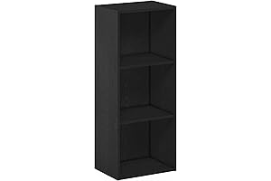 Furinno Luder 3 Cube Storage Organizer, Blackwood, Black
