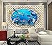 3d sac souple en trois dimensions sous-marin dauphin salon fond mur-300 * 210cm