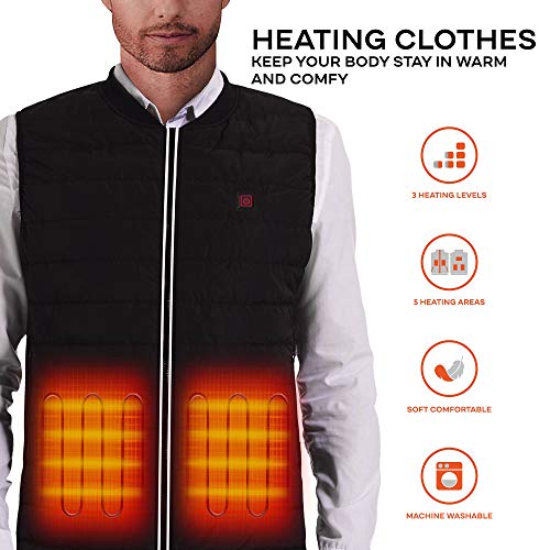 Heated Vest USB Charging Electric Heated Jacket Winter Body Warmer Vest Men (Battery Not Included)2