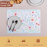 Maison d' Hermine Podkładki stołowe wielokrotnego użytku, zestaw 4 szt., 100% bawełna, zmywalne, do domu, kuchni, jadalni, na wesele, restaurację, dekoracje wielkanocne (tylko kwiatowe, 33 cm x 48 cm)