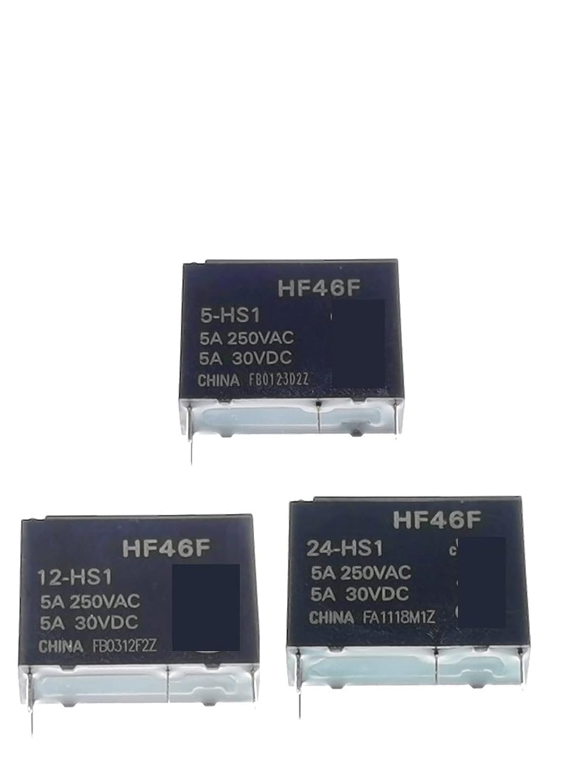 20Pcs Relay HF46F 5-HS1 12-HS1 24-HS1 HF46F-5-HS1 HF46F-12-HS1 HF46F-24-HS1 5V 12V 24V 5A DIP4(OneColor)