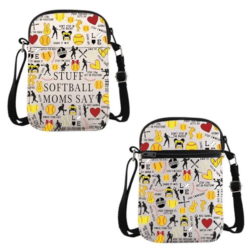 VAMSII Softball Lover Gift Stuff Softball Mom Say Crossbody Bag Softball Mom Mama Travel Sports Mom Gift