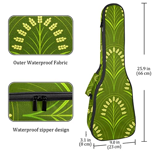 Sac de transport pour ukulélé ténor et soprano imperméable vert 53-61 cm