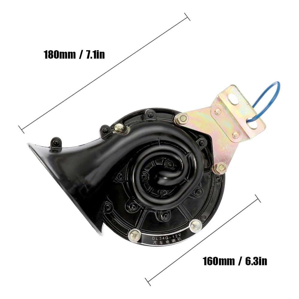 Bocina Coche Bocina de 300DB, 12V/24V, sonido súper fuerte y furioso for coche, motocicleta, camión, barco(24V)