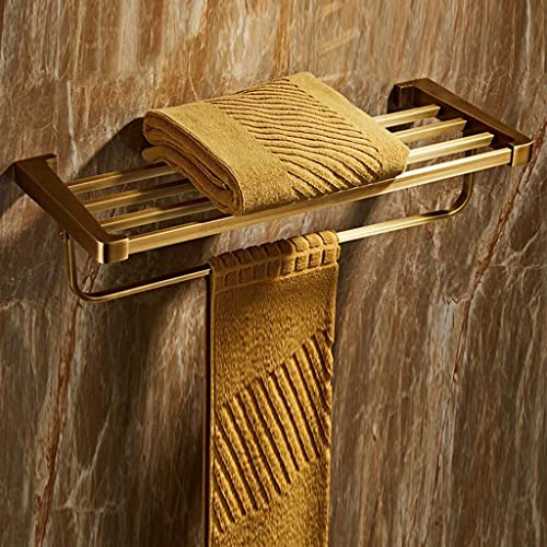 Porte-serviettes de salle de bain mural et etagere de bain antique en cuivre retro