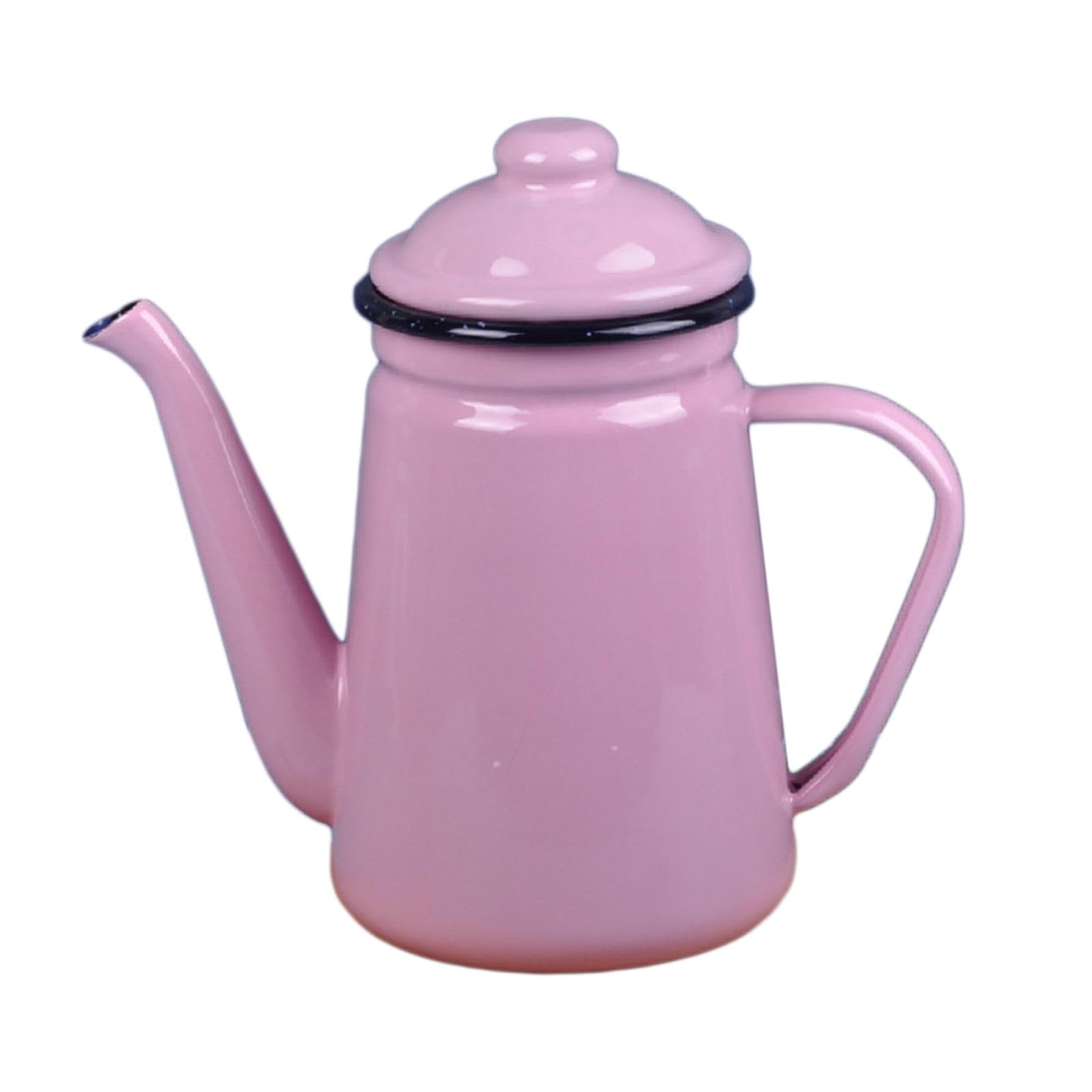 Gralara Hervidor de té esmaltado, tetera de estufa, hervidor de agua, 1,1 L, hervidor de café para cocina restaurante, Rosa