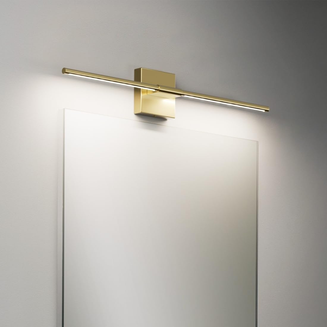 Coinmit28inch Gold Vanity Lighting Fixtures Modern LED Bathroom Vanity Lights Over Mirror 360° Rotatable 5000K White Light