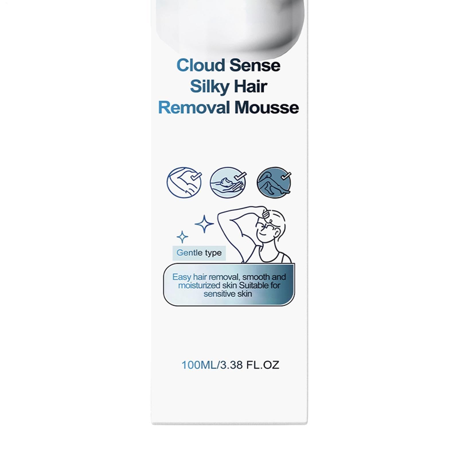 Mus do usuwania włosów, Cloud-Like Depilatory, delikatny spray z formułą łagodzącą, przenośna butelka o pojemności 100 ml, akcesoria do pielęgnacji, gładka pielęgnacja bikini, nóg, ramion, ramion
