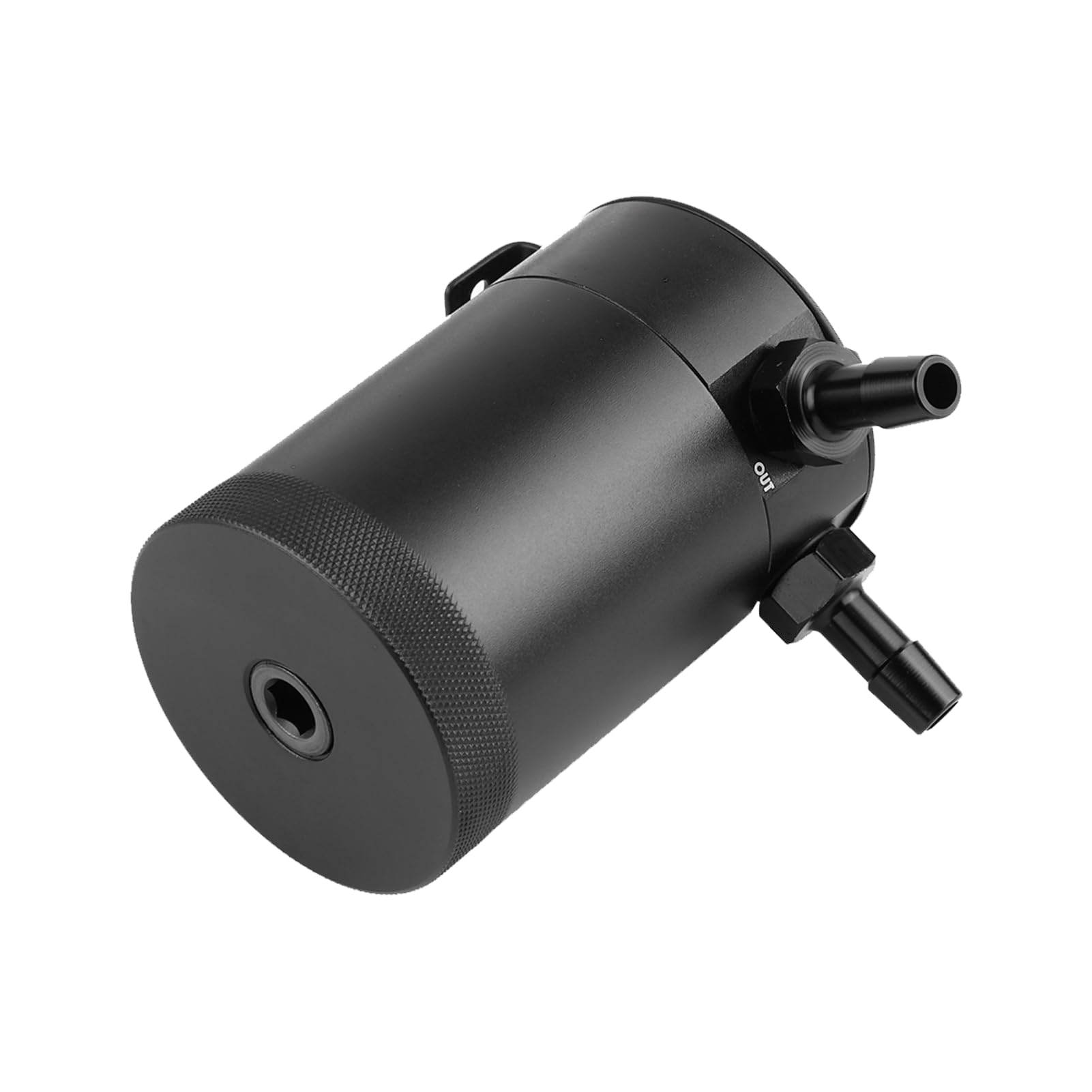 Decantador Aceite Coche, Depósito de Aceite, Lata de Captura de Aceite de Motor de Coche de Aluminio de Dos Orificios Universal, Kit de Tanque de Ventilación Negro
